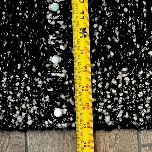 & Other Stories Paris Atelier Puff Sleeve Boucle Cropped Cardigan Sweater Size S - Picture 14 of 14